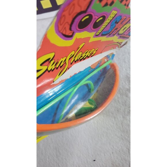 Cool Shades Orange Green Tinted UV Plastic Sunglasses Retro NOS Neon main image 2